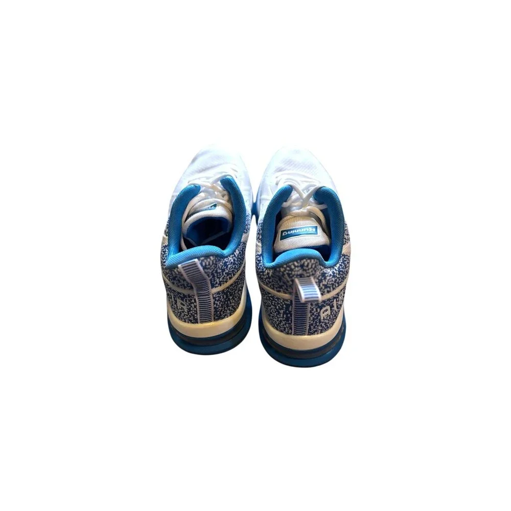 Mens Size 10 White Blue Air Running Shoes Knit Lightweight Athletic Sneakers